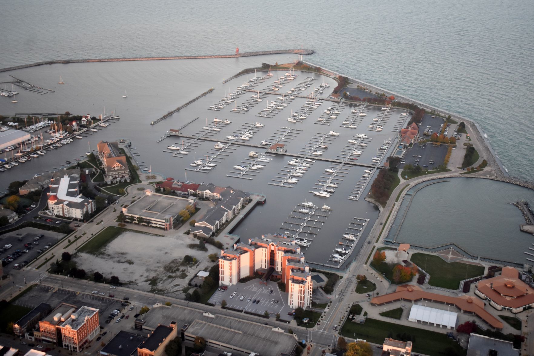 Aerial view, Downtown Racine area